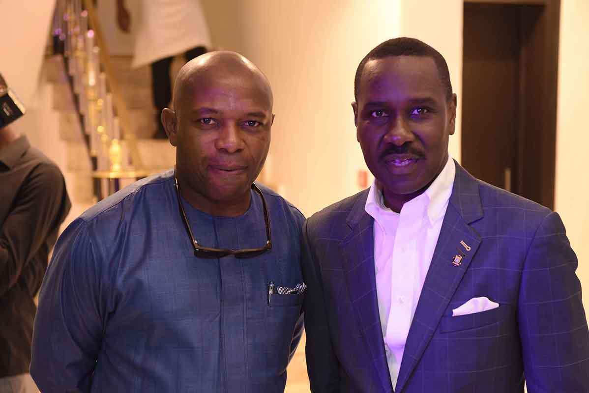 Michael Laolu Adeyeye, Founder, Laolu Adeyeye & Co with Pastor Ituah Ighodalo at the Grand Opening of Alter Ego Private Atelier