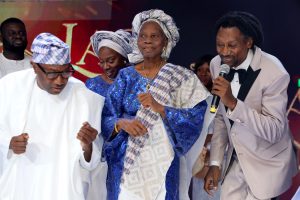 Femi Otedola and his Mum Lady Doja Otedola. and brother jpg